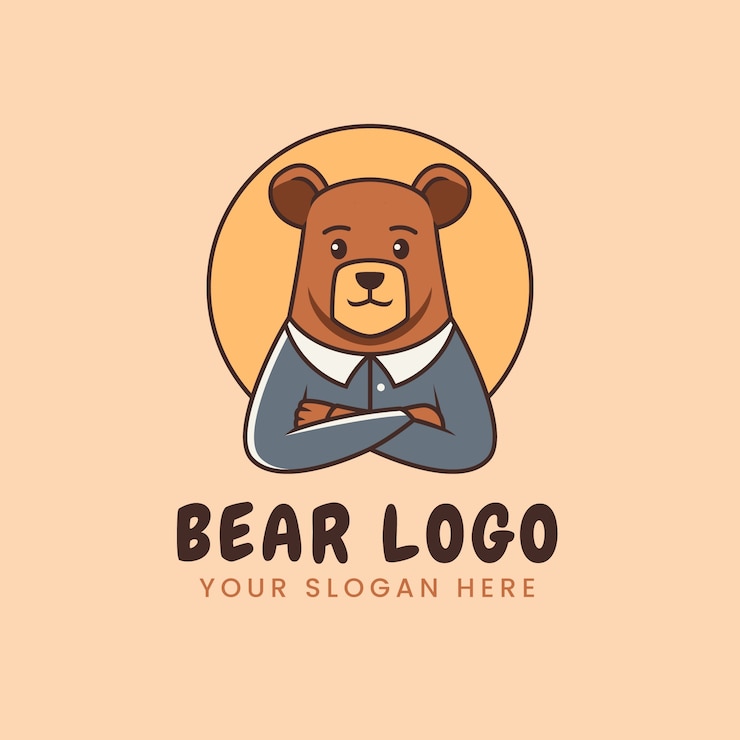 Vector gratuito diseño de plantilla de logotipo de oso
