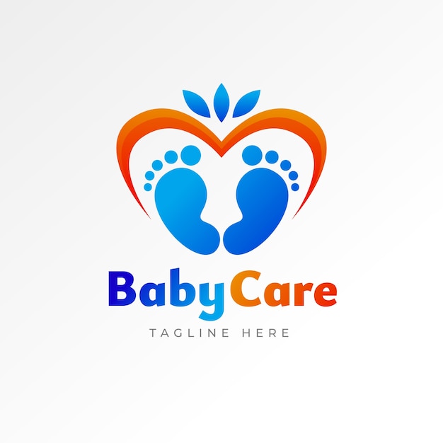 Vector gratuito diseño de la plantilla del logotipo del pie de bebé