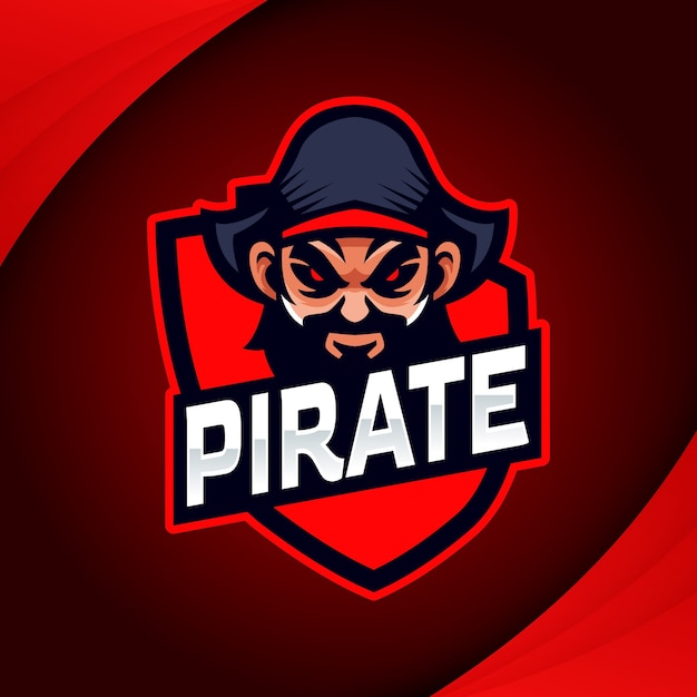 Vector gratuito diseño de plantilla de logotipo pirata