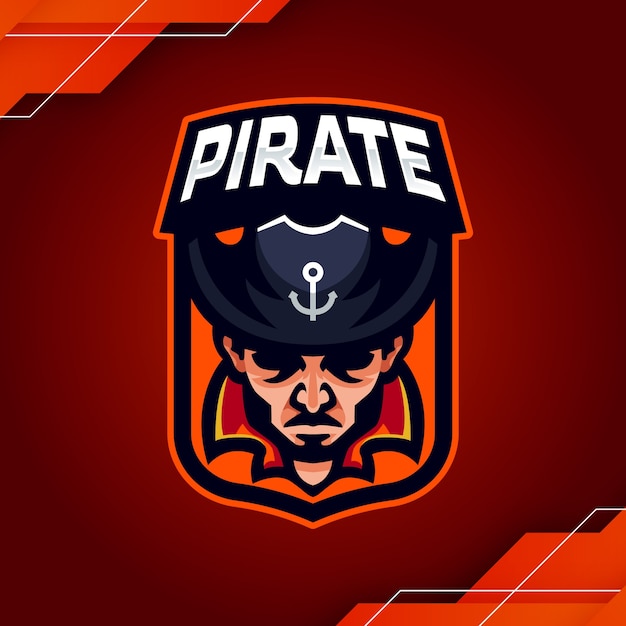 Vector gratuito diseño de plantilla de logotipo pirata