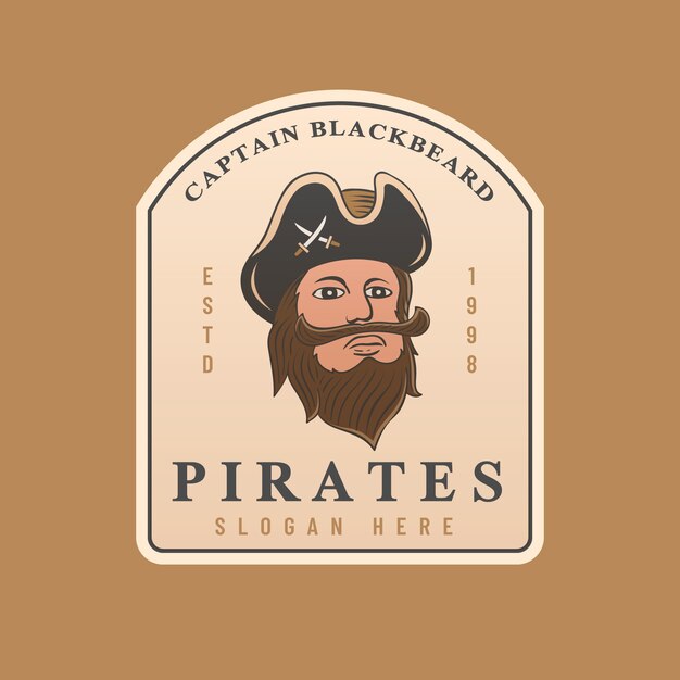 Diseño de plantilla de logotipo pirata