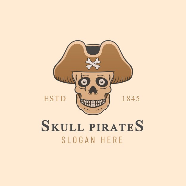 Diseño de plantilla de logotipo pirata