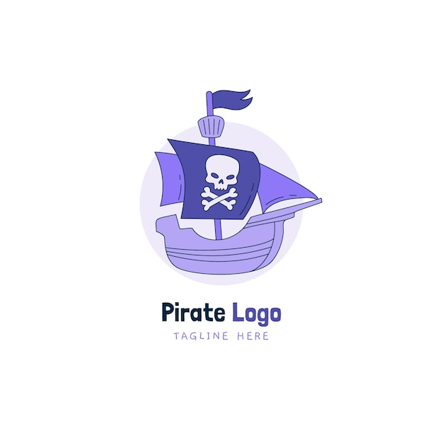 Diseño de plantilla de logotipo pirata