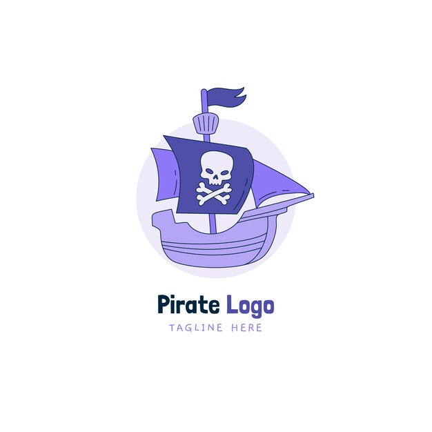 Diseño de plantilla de logotipo pirata