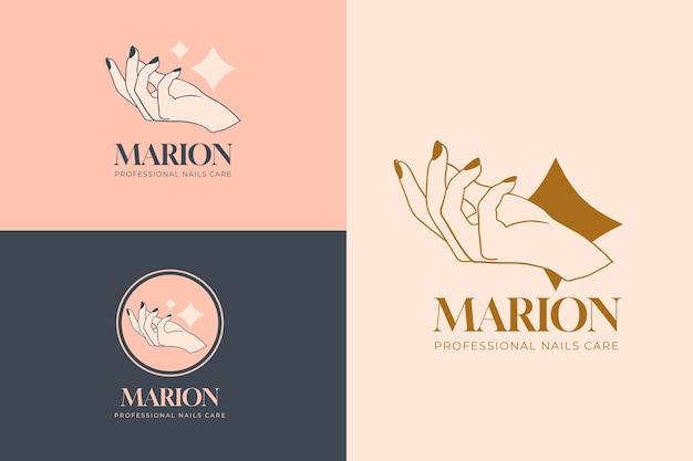 Diseño de plantilla de logotipo de salón de uñas
