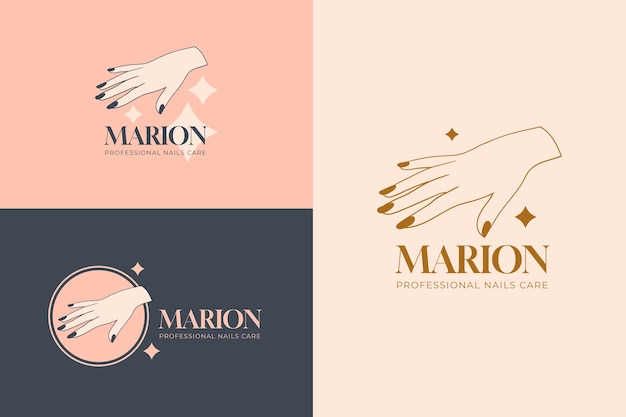 Diseño de plantilla de logotipo de salón de uñas