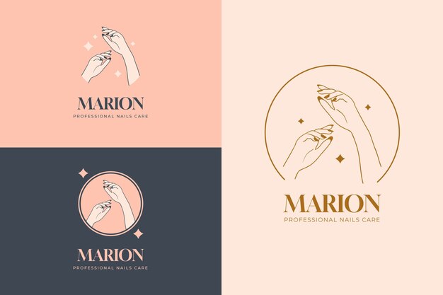 Diseño de plantilla de logotipo de salón de uñas