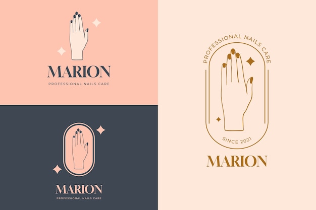 Diseño de plantilla de logotipo de salón de uñas