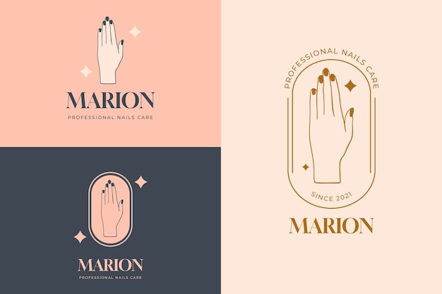 Vector gratuito diseño de plantilla de logotipo de salón de uñas