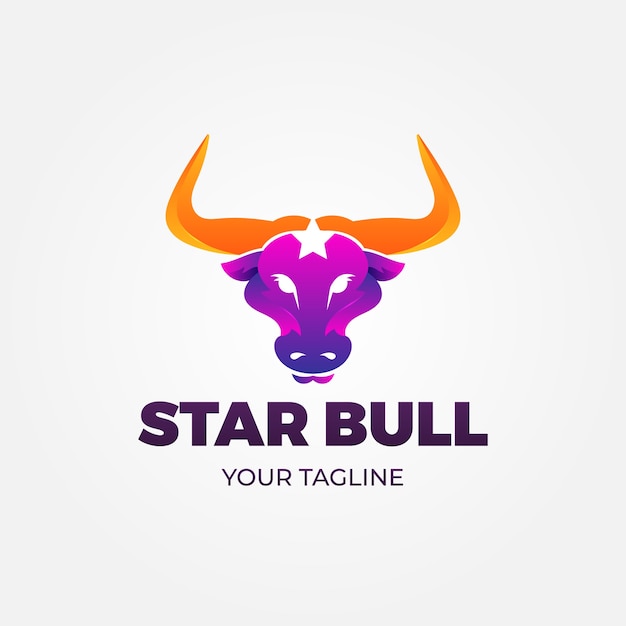 Diseño de plantilla de logotipo de toro