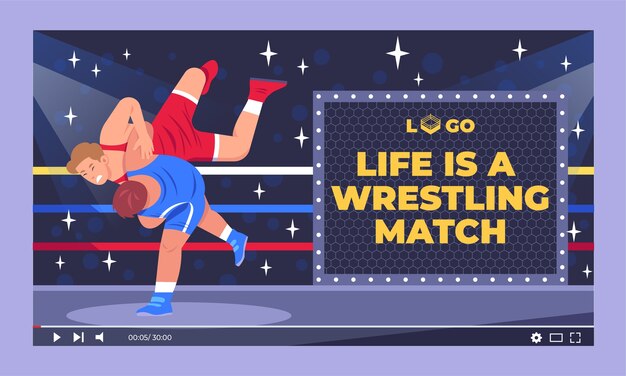 Diseño de plantilla de lucha libre dibujada a mano