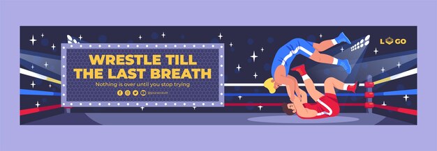 Diseño de plantilla de lucha libre dibujada a mano