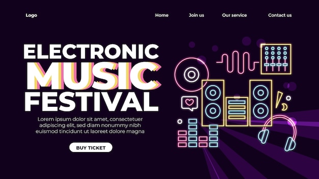 Vector gratuito diseño de plantilla de música electrónica.