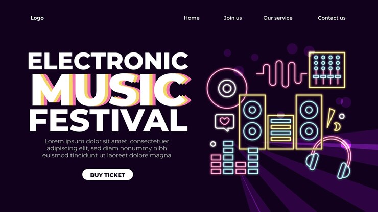 Vector gratuito diseño de plantilla de música electrónica.