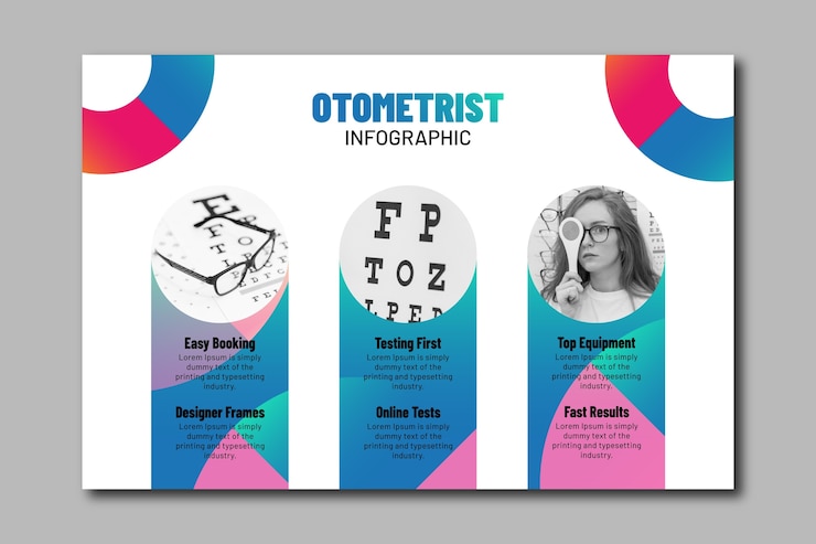 Vector gratuito diseño de plantilla de optometrista degradado
