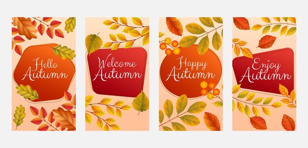Diseño de plantilla de otoño degradado