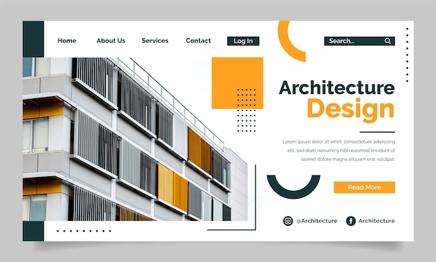 Diseño de plantilla de página de destino de arquitecto