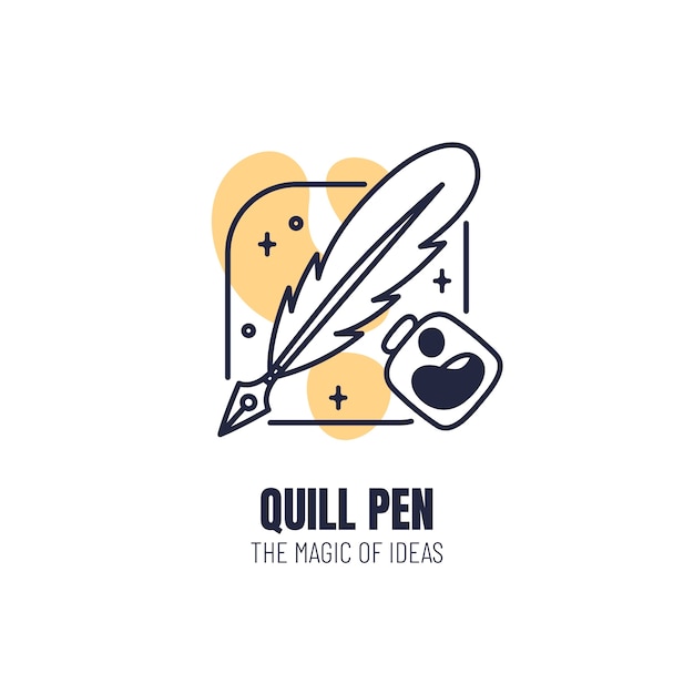 Vector gratuito diseño de plantilla de penlogo quill