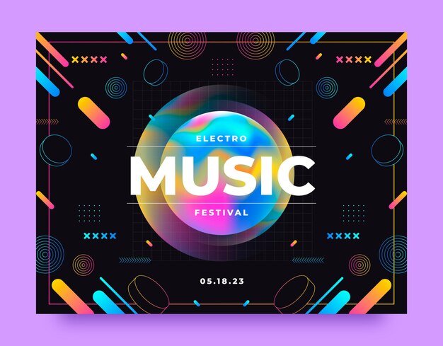 Diseño de plantilla de photocall del festival de música