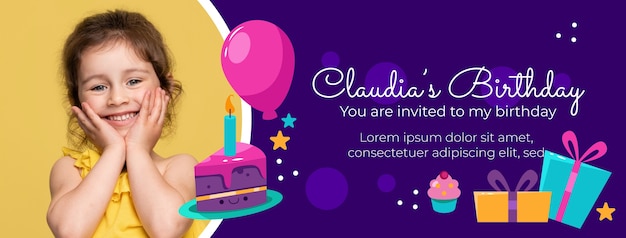 Vector gratuito diseño de plantilla de portada de facebook de cumpleaños