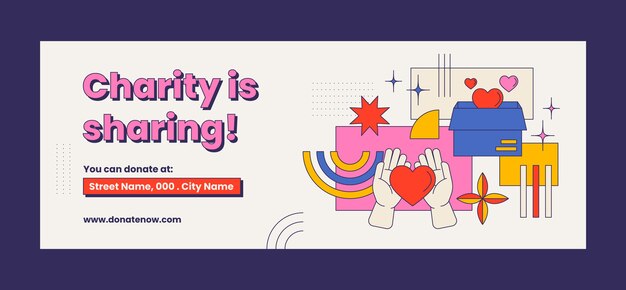 Diseño de plantilla de portada de facebook de evento benéfico