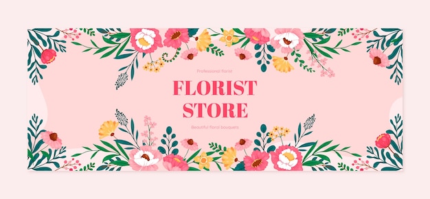 Diseño de plantilla de portada de facebook de floristería