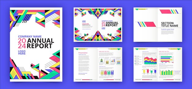Diseño de plantilla de portada de informe anual