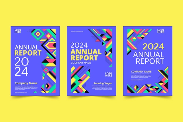Diseño de plantilla de portada de informe anual