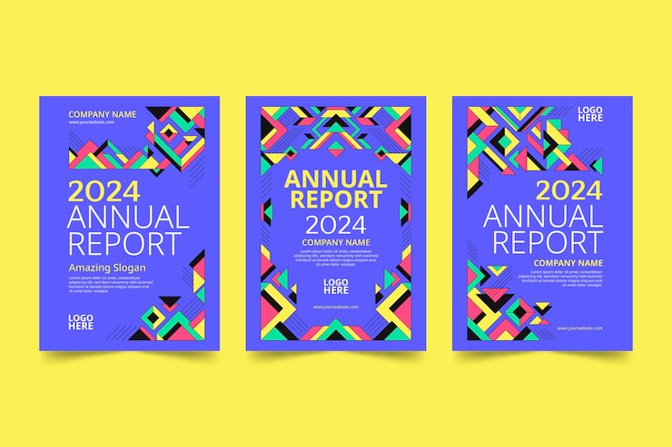 Vector gratuito diseño de plantilla de portada de informe anual