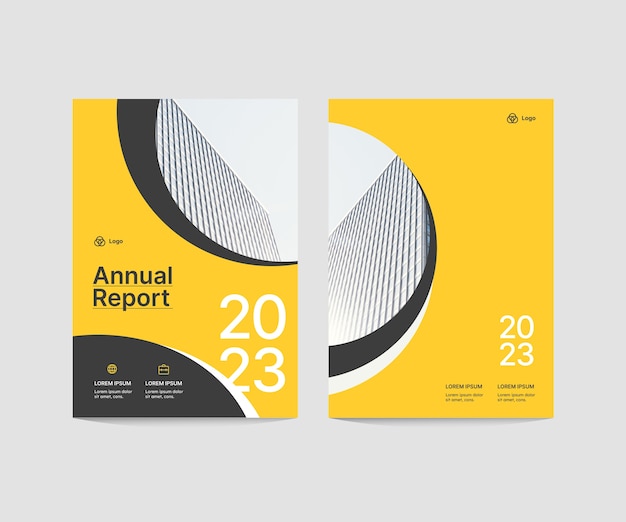 Diseño de plantilla de portada de informe anual.