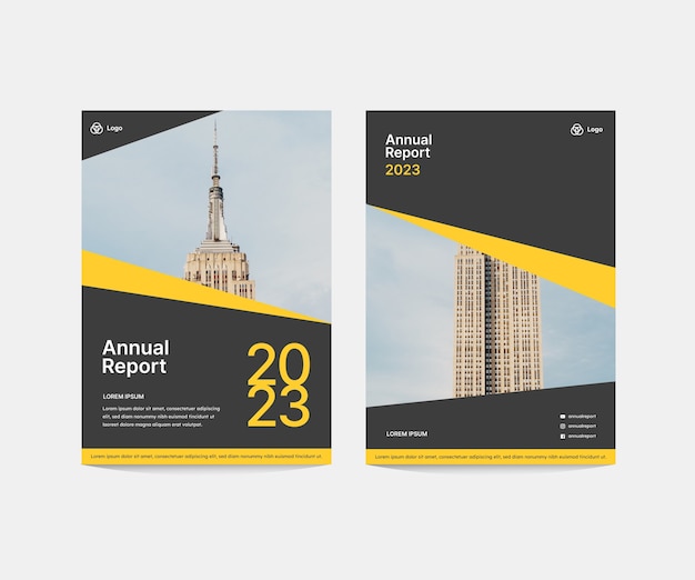 Diseño de plantilla de portada de informe anual.