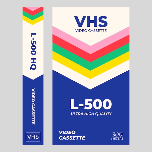 Vector gratuito diseño de plantilla de portada de vhs