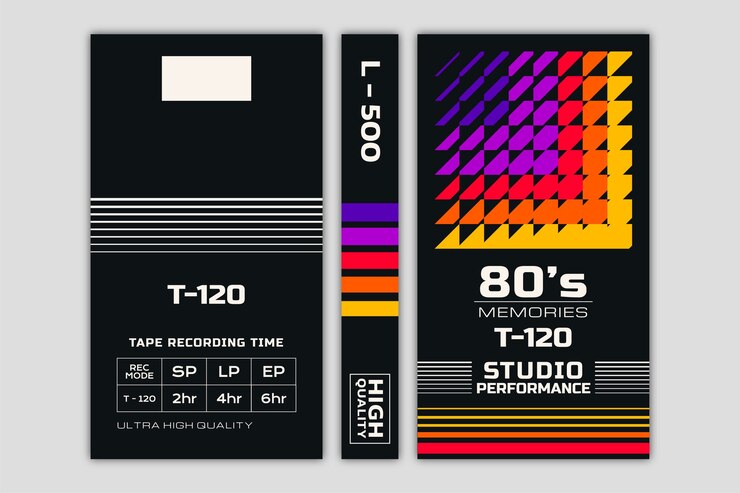 Vector gratuito diseño de plantilla de portada de vhs