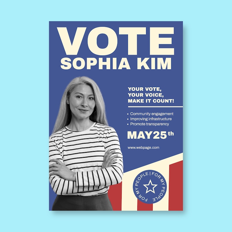 Vector gratuito diseño de plantilla de póster de campaña del ayuntamiento