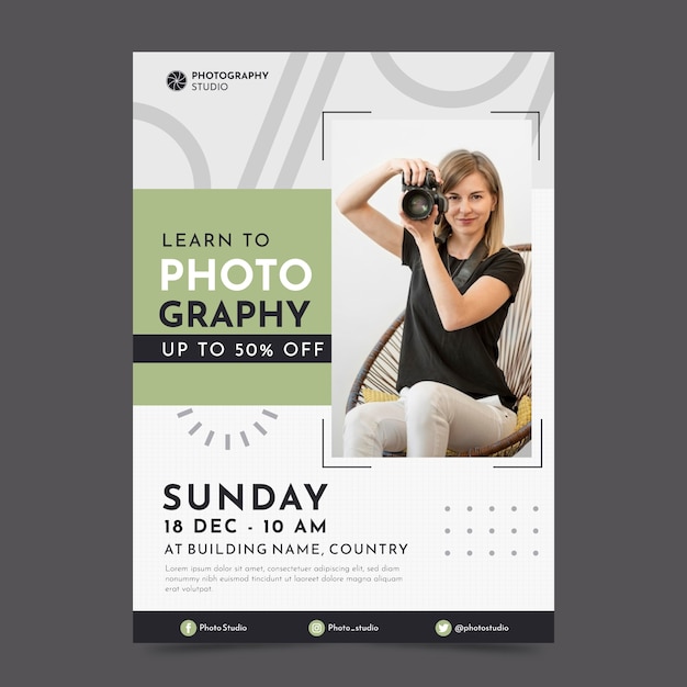 Vector gratuito diseño de plantilla de póster de fotografía.