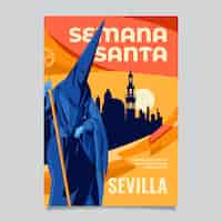 Vector gratuito diseño de plantilla de póster de semana santa