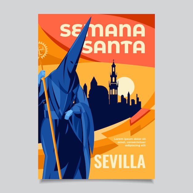 Diseño de plantilla de póster de semana santa