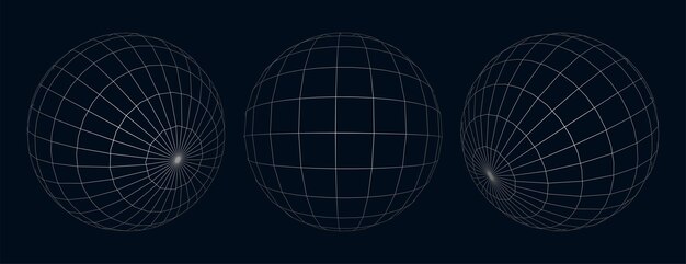 Diseño de plantilla de red de alambre de rejilla de globo 3d en conjunto