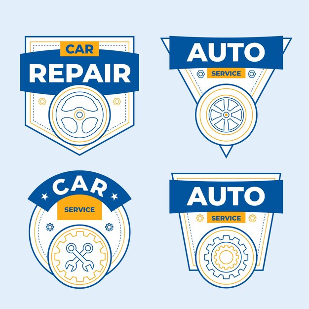 Diseño de plantilla de reparación de automóviles dibujados a mano