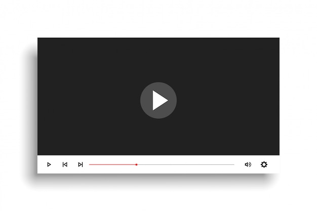 Diseño de plantilla de reproductor de video de estilo blanco mínimo