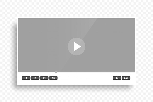 Diseño de plantilla de reproductor de video moderno limpio y blanco