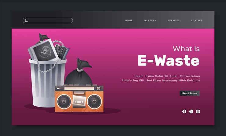 Vector gratuito diseño de la plantilla de residuos electrónicos
