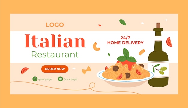 Diseño de plantilla de restaurante italiano