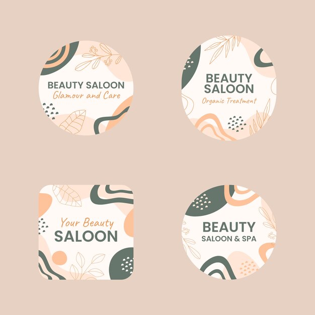 Diseño de plantilla de salón de belleza dibujado a mano