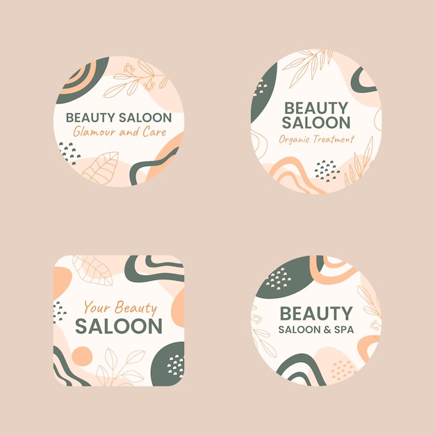 Diseño de plantilla de salón de belleza dibujado a mano