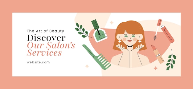 Vector gratuito diseño de plantilla de salón de belleza dibujado a mano