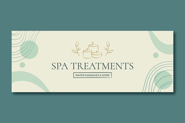 Diseño de plantilla de salón de spa dibujado a mano
