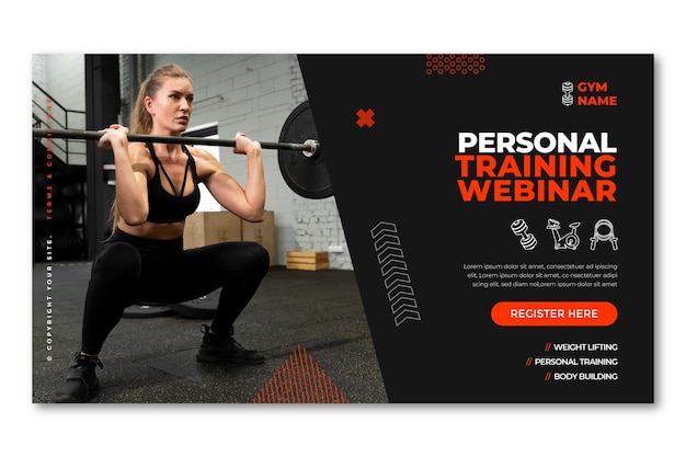 Diseño de plantilla de seminario web de entrenador personal