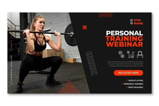 Diseño de plantilla de seminario web de entrenador personal