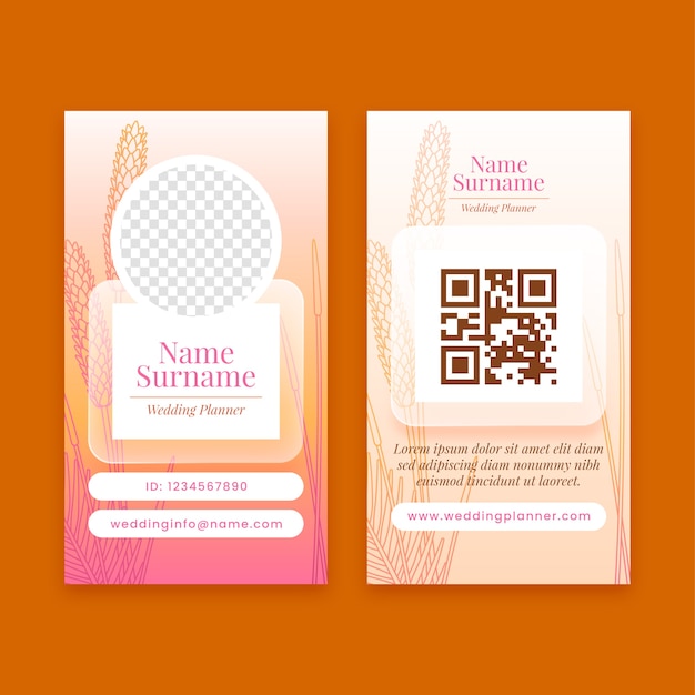 Diseño de plantilla de tarjeta de identificación de boda